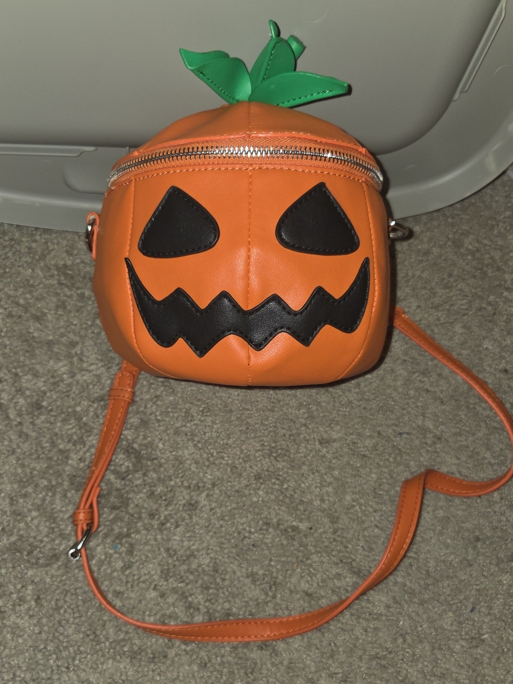 MAD Engine Orange Pumpkin Face Crossbody Bag